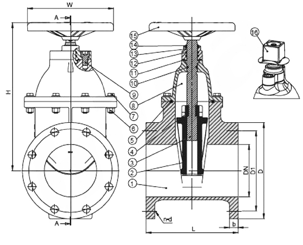 AWWA-ANSI 250PSI Non-Rising Stem Resilient Seated Gate Valve - China ...