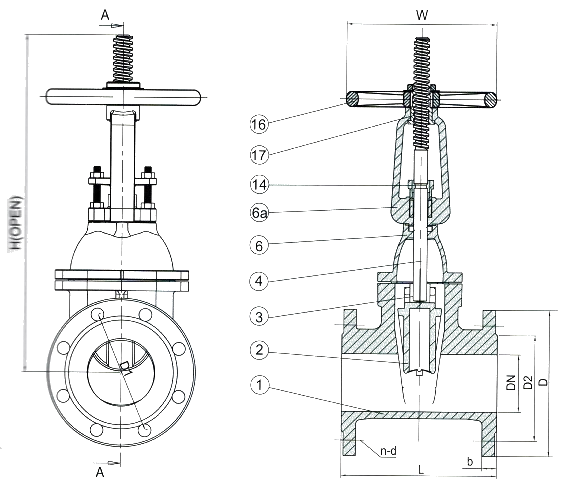 AWWA ANSI250 PSI Rising Stem Resilient Seated Gate Valve - China high ...